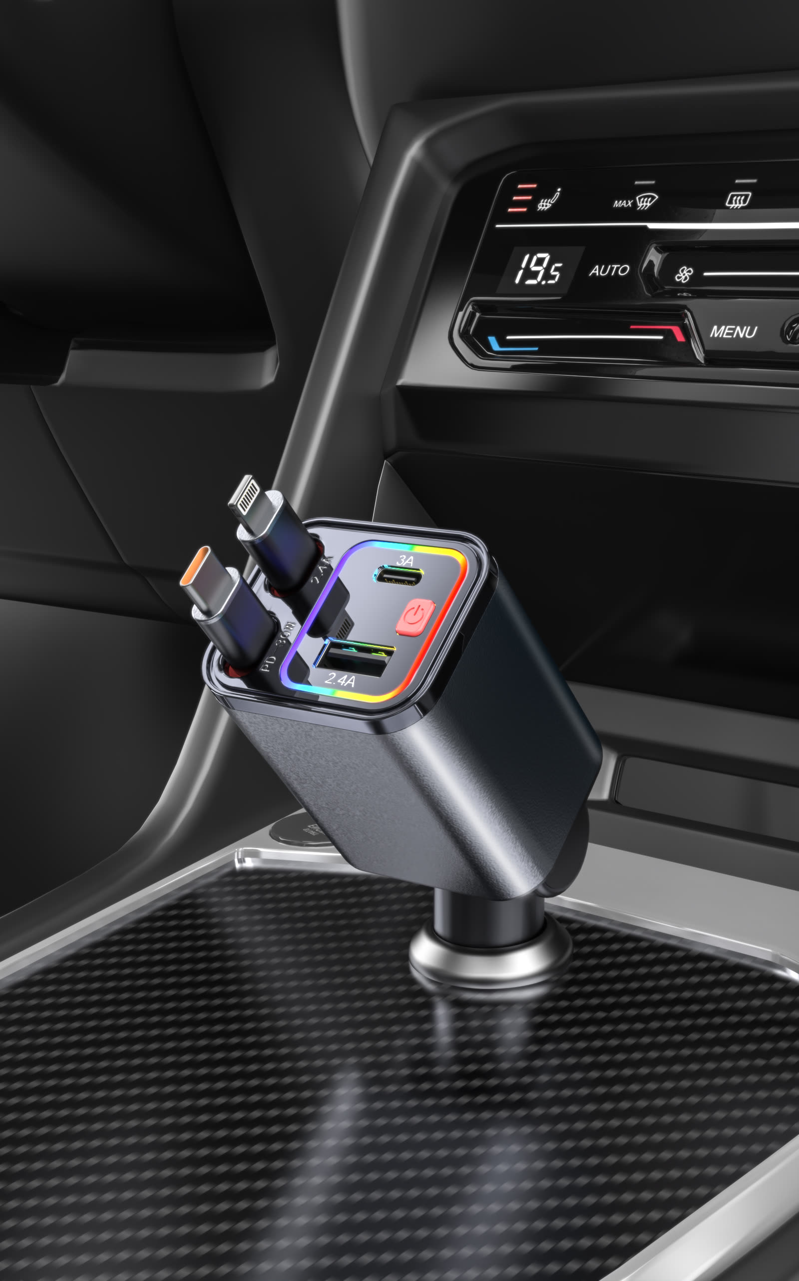 Example 48 Series retractable charger placed in a vehicle power socket